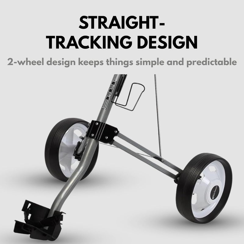 Precise Sports X-Lite 2-Wheel Golf Push Cart – Ultra-Lightweight & Compact Folding Golf Trolley, Ergonomic Handle, Smooth-Rolling Wheels, Built-in Scorecard & Ball Holder - Image 3